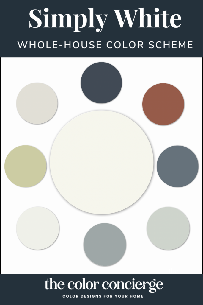 9彩色圆的图形,代表颜色的本杰明摩尔只是白色的颜色。