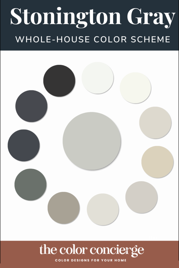 一系列的颜色色板从Stonington灰色的颜色。